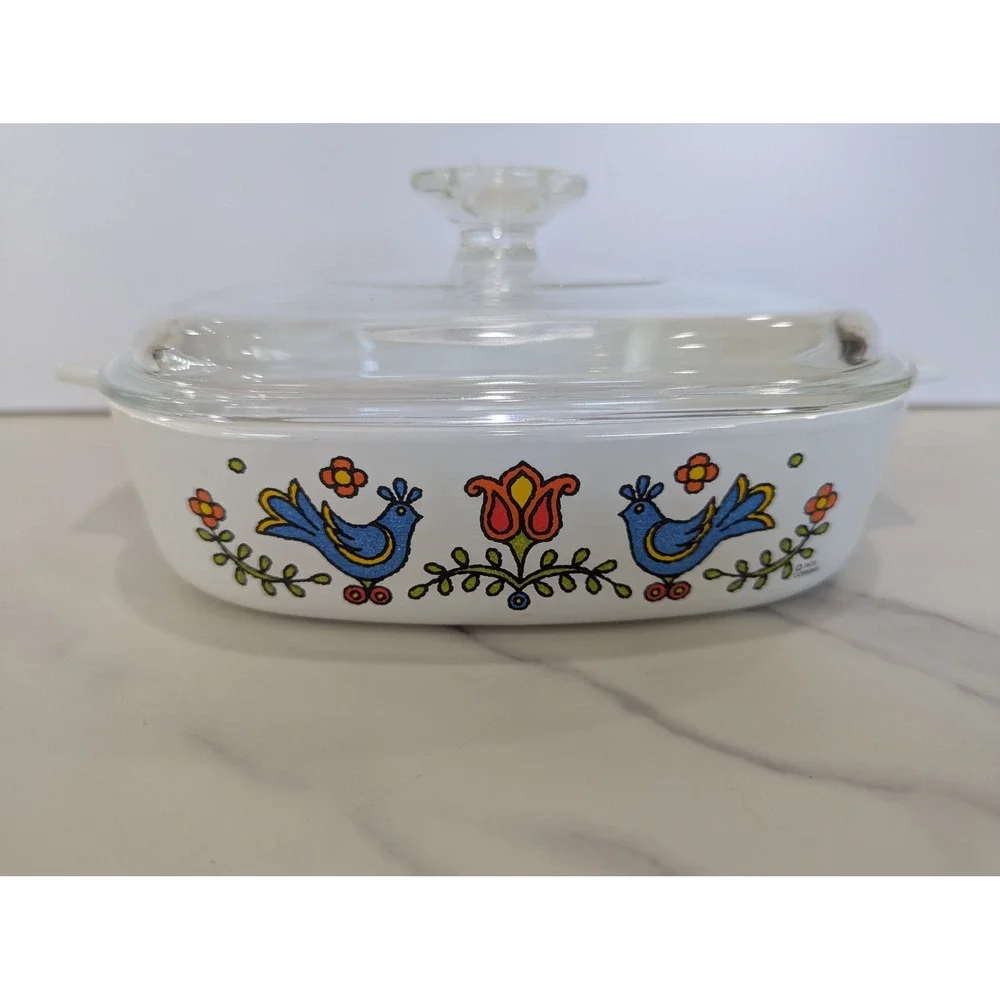 Vintage Corning Ware Friendship Country Festival Casserole Dish 8x8x2 A-8-B